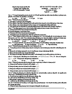 Đề thi thử Tốt nghiệp lần 2 môn Vật lý - Mã đề 002 - Năm học 2016-2017 - Trường THPT Hoàng Cầu